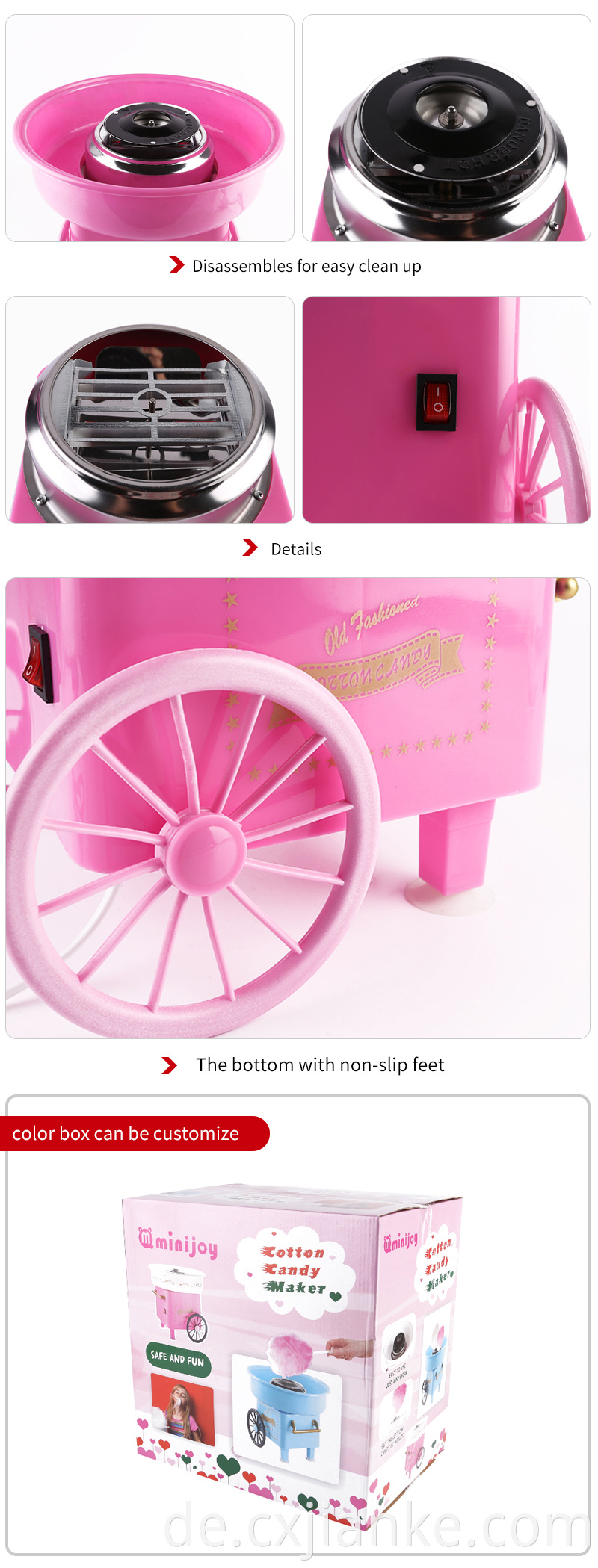 Einzigartige Design Verwenden Sie Electric Kid Cotton Candy Maker Baumwoll -Zahnseide Maschine